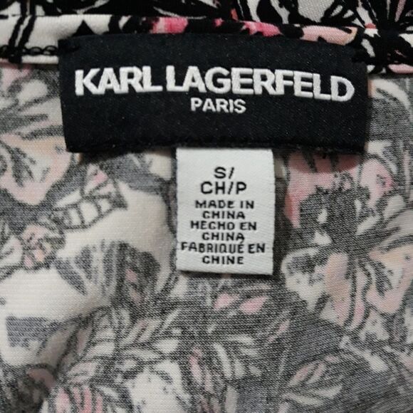 Karl Lagerfeld floral print Long-Sleeve top size small - Picture 8 of 9